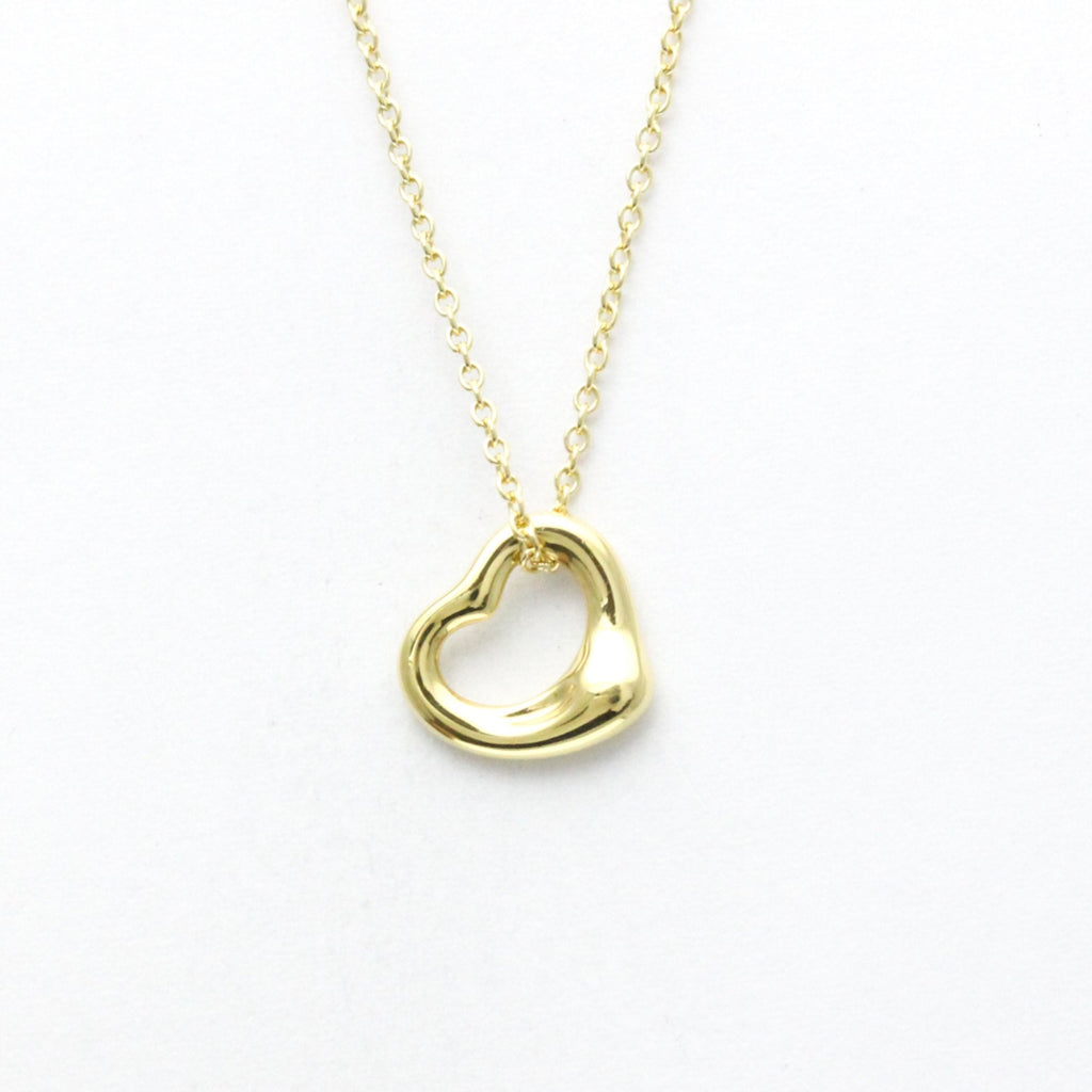 Open Heart Pendant Necklace 18K Yellow Gold 11mm