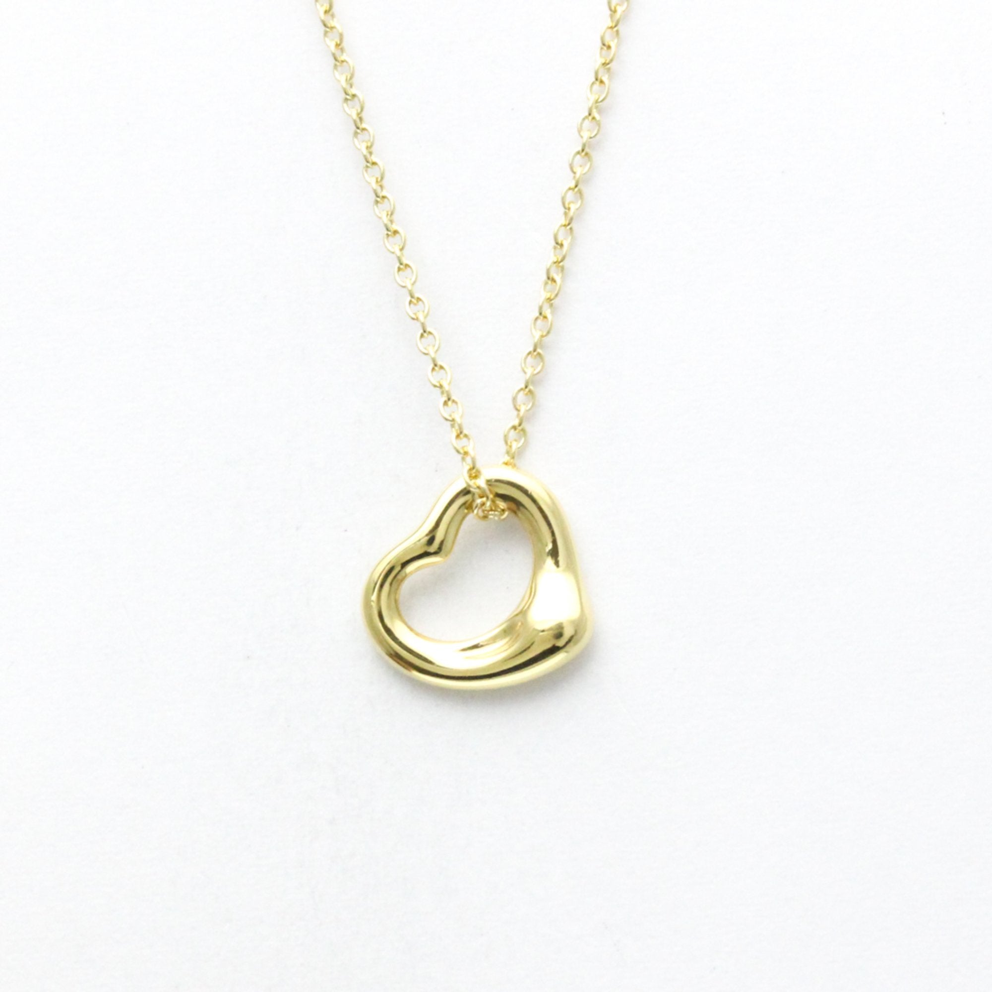 Open Heart Pendant Necklace 18K Yellow Gold 11mm