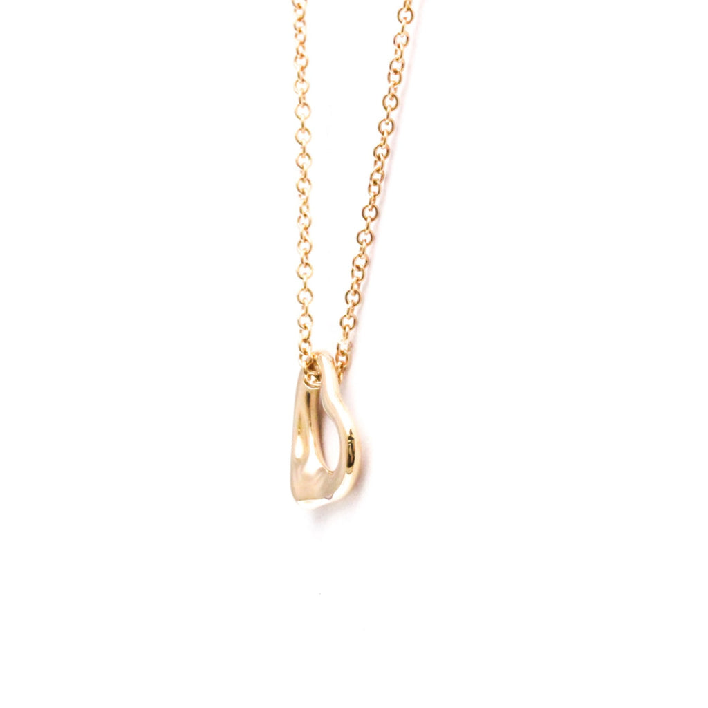 Open Heart Pendant Necklace 18K Rose Gold 11mm