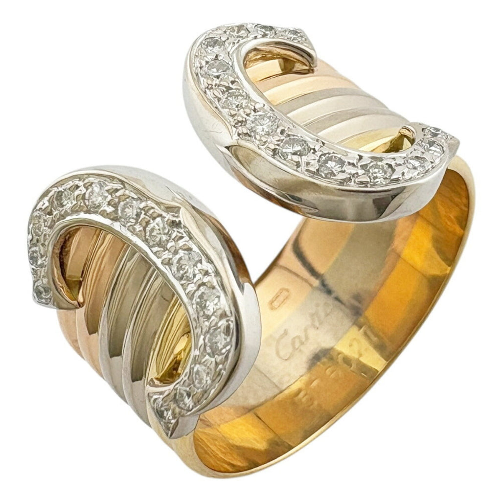 Ring 18K Yellow Gold and White Gold and Rose Gold with Diamond