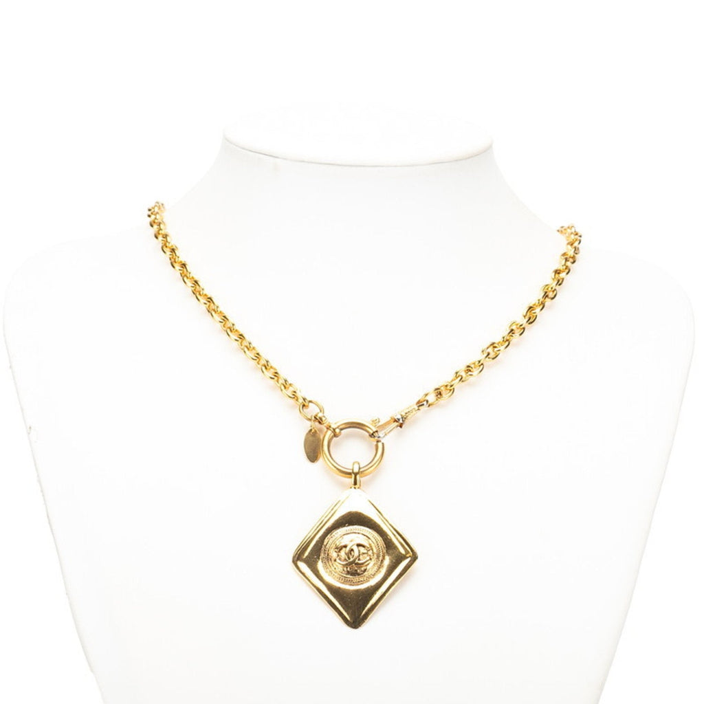 CC Logo Pendant Necklace Metal