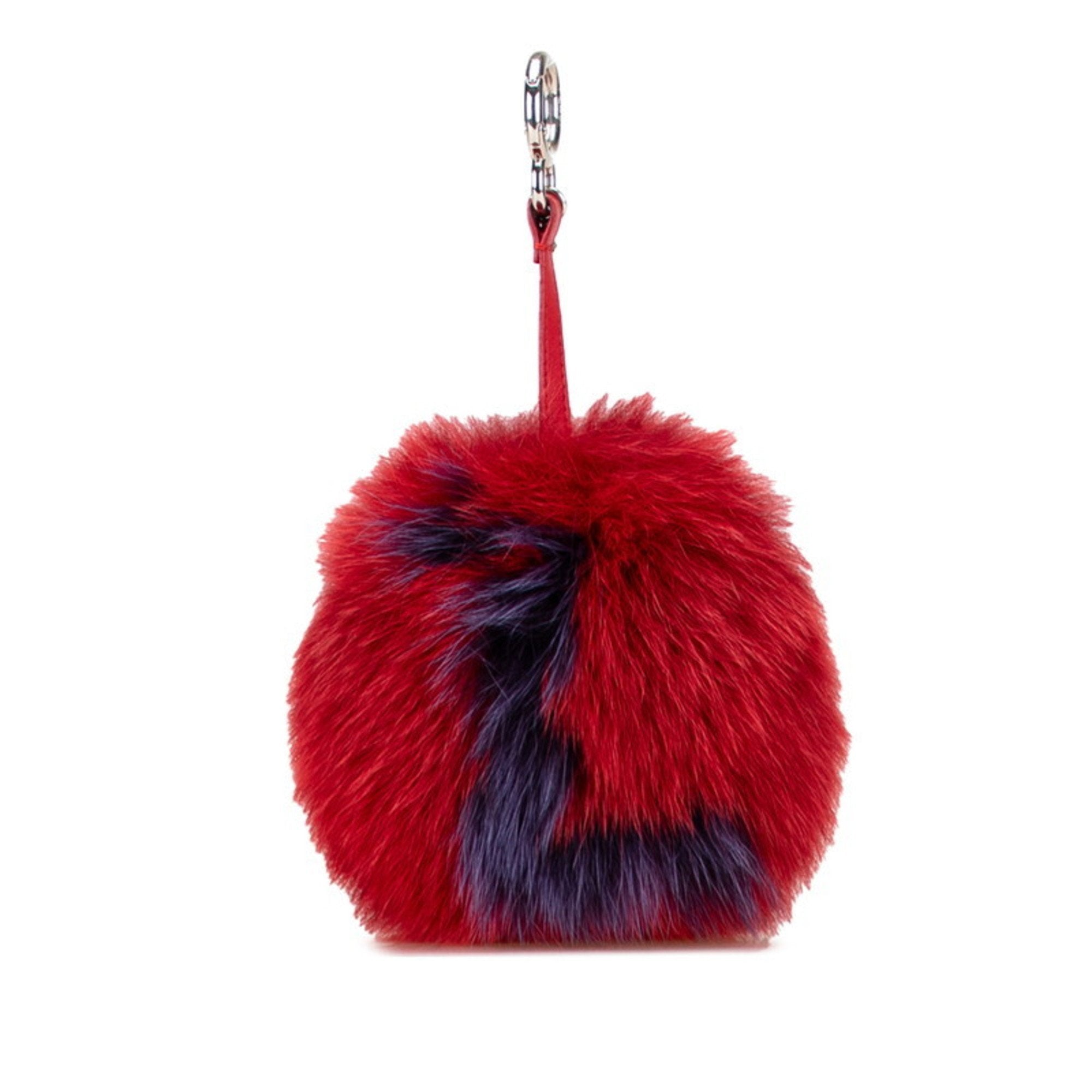 Charm Fur and Leather Purple and Red Handbag Charm