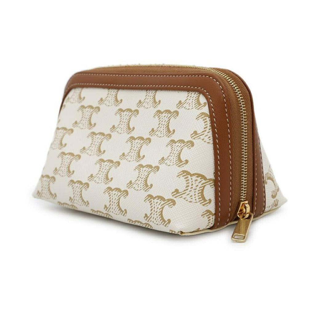 Zip Around Chain Clutch Triomphe Coated Canvas