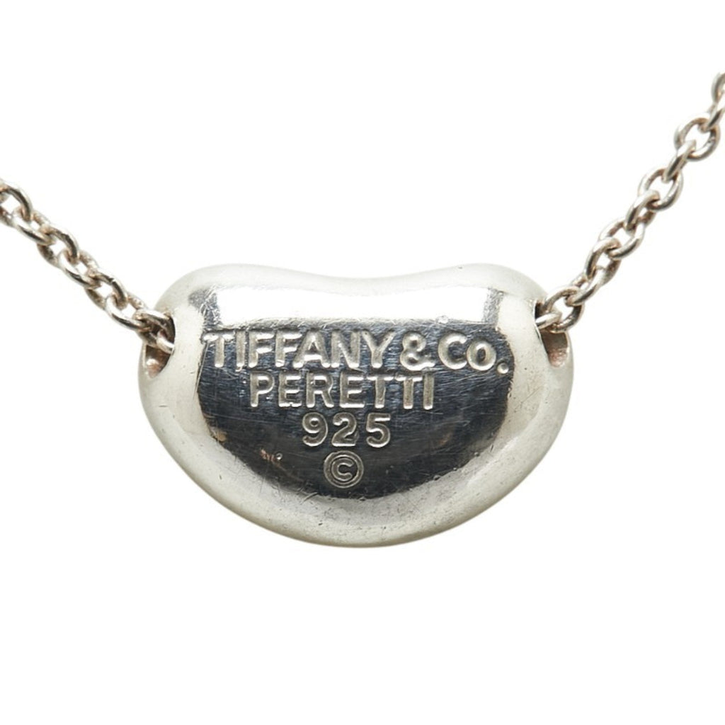 Bean Pendant Necklace Sterling Silver 7.6mm