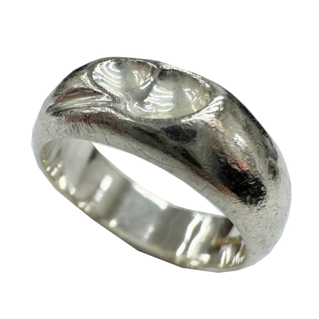Curved Heart Ring Sterling Silver