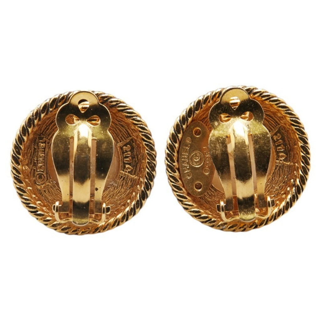 Earrings Pearl Gold-Tone Metal