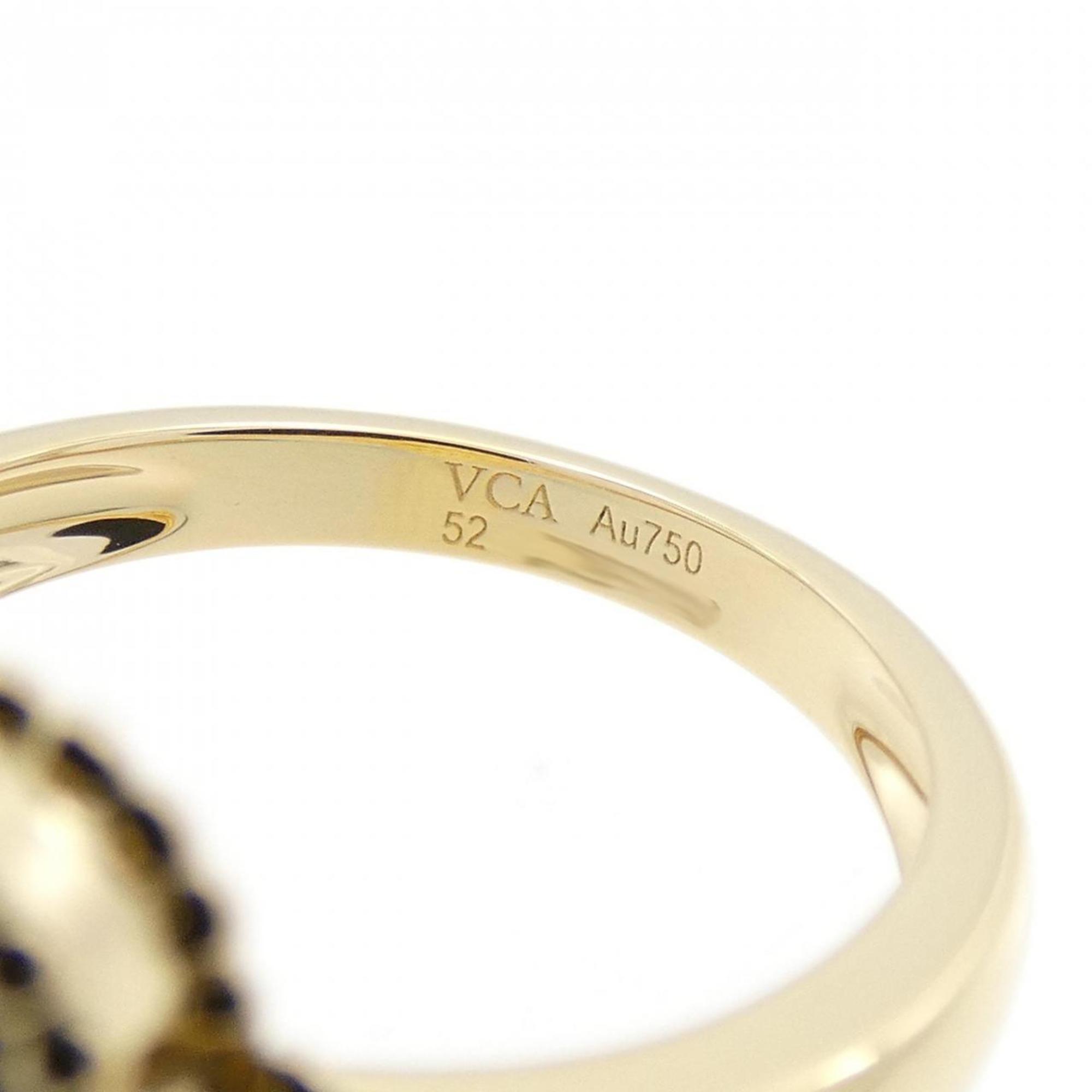 Vintage Alhambra Ring 18K Yellow Gold and Onyx