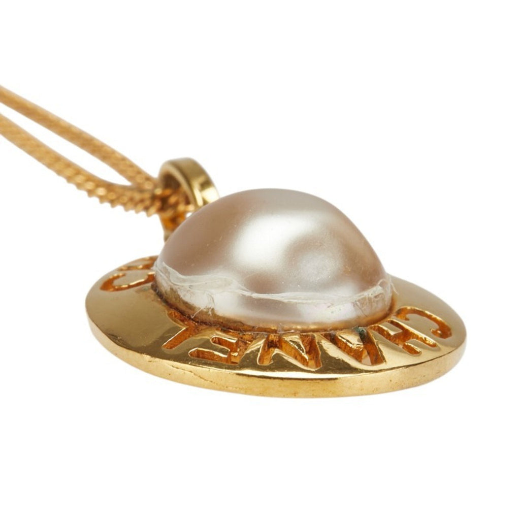 Pendant Necklace Metal With Pearl