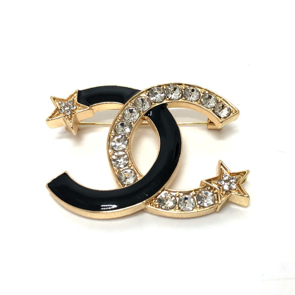 23A Brooch Metal Gold Black