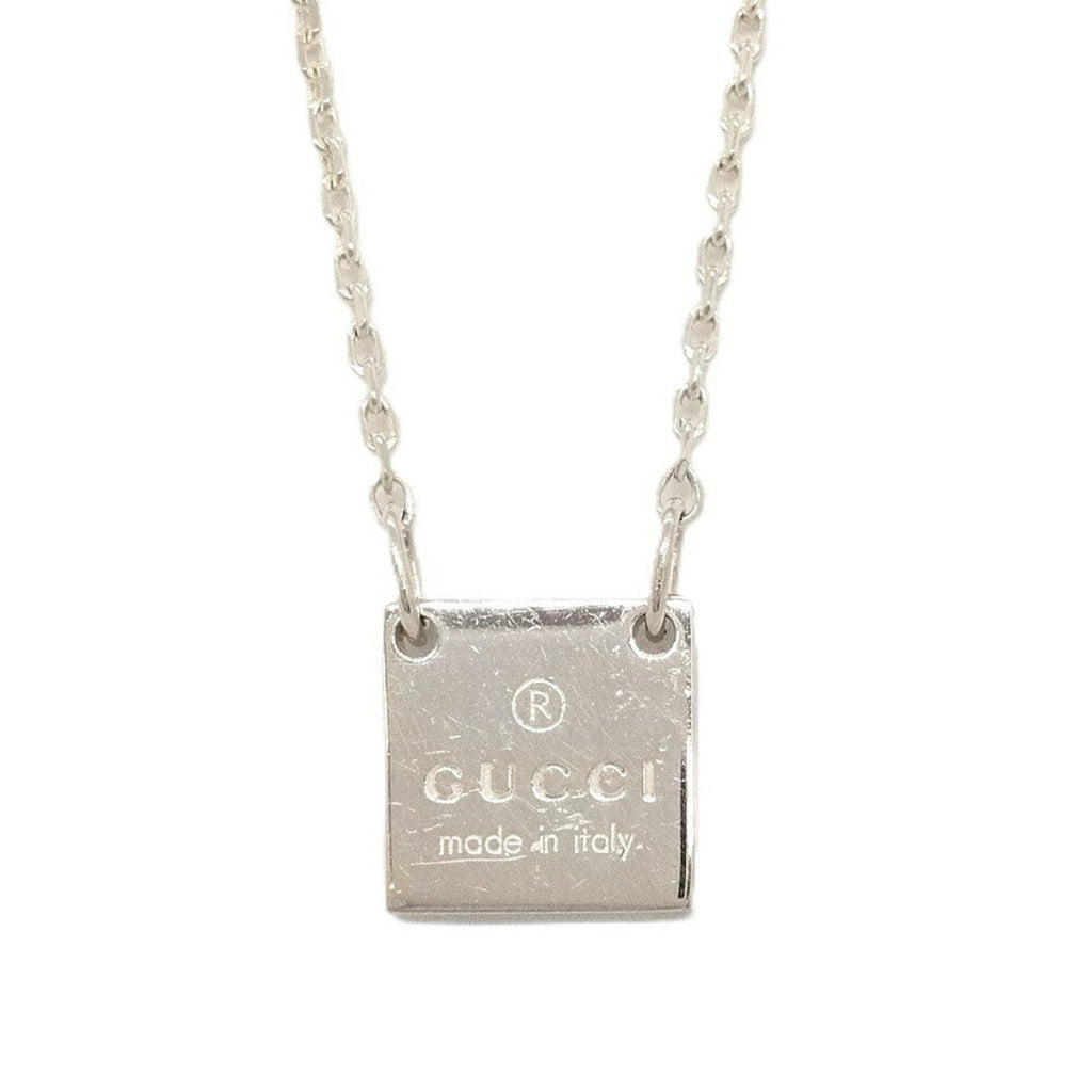 Trademark Square Plate Pendant Necklace Sterling Silver