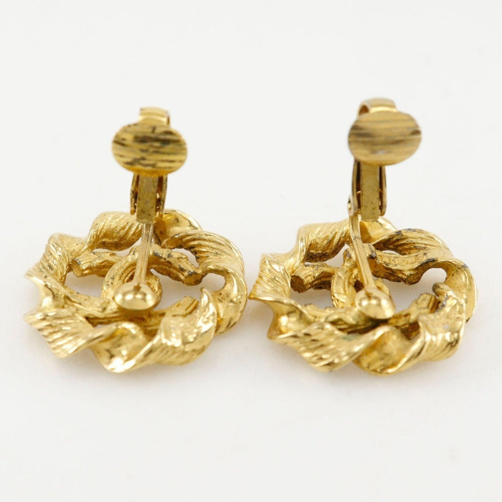 CC Logo Round Clip-On Earrings Metal