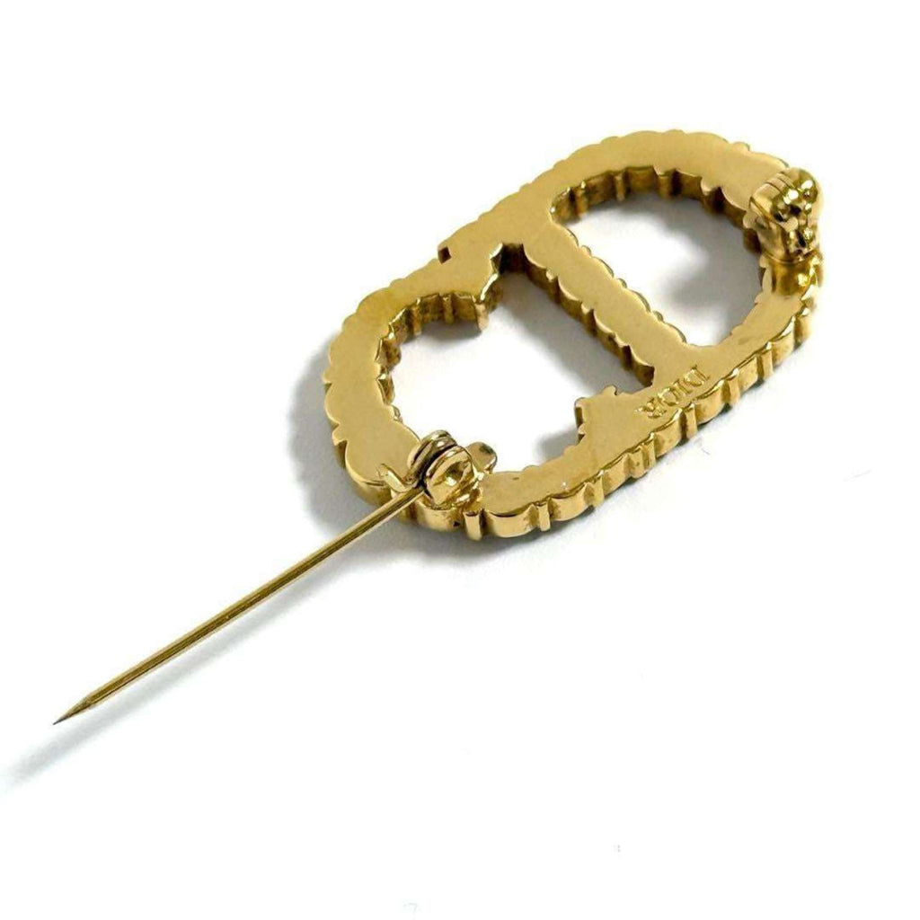 Clair D Lune Brooch Metal and Rhinestone