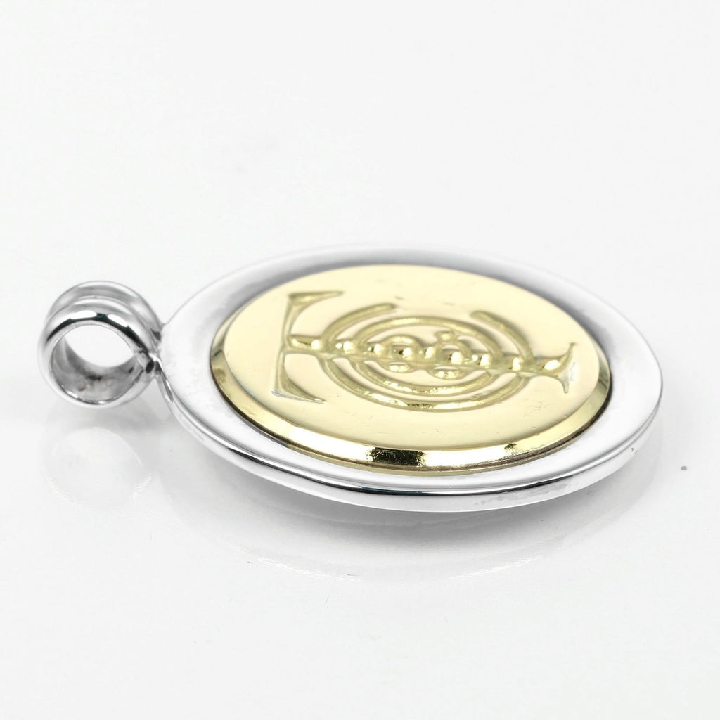 Pendant Necklace Sterling Silver and 18K Yellow Gold