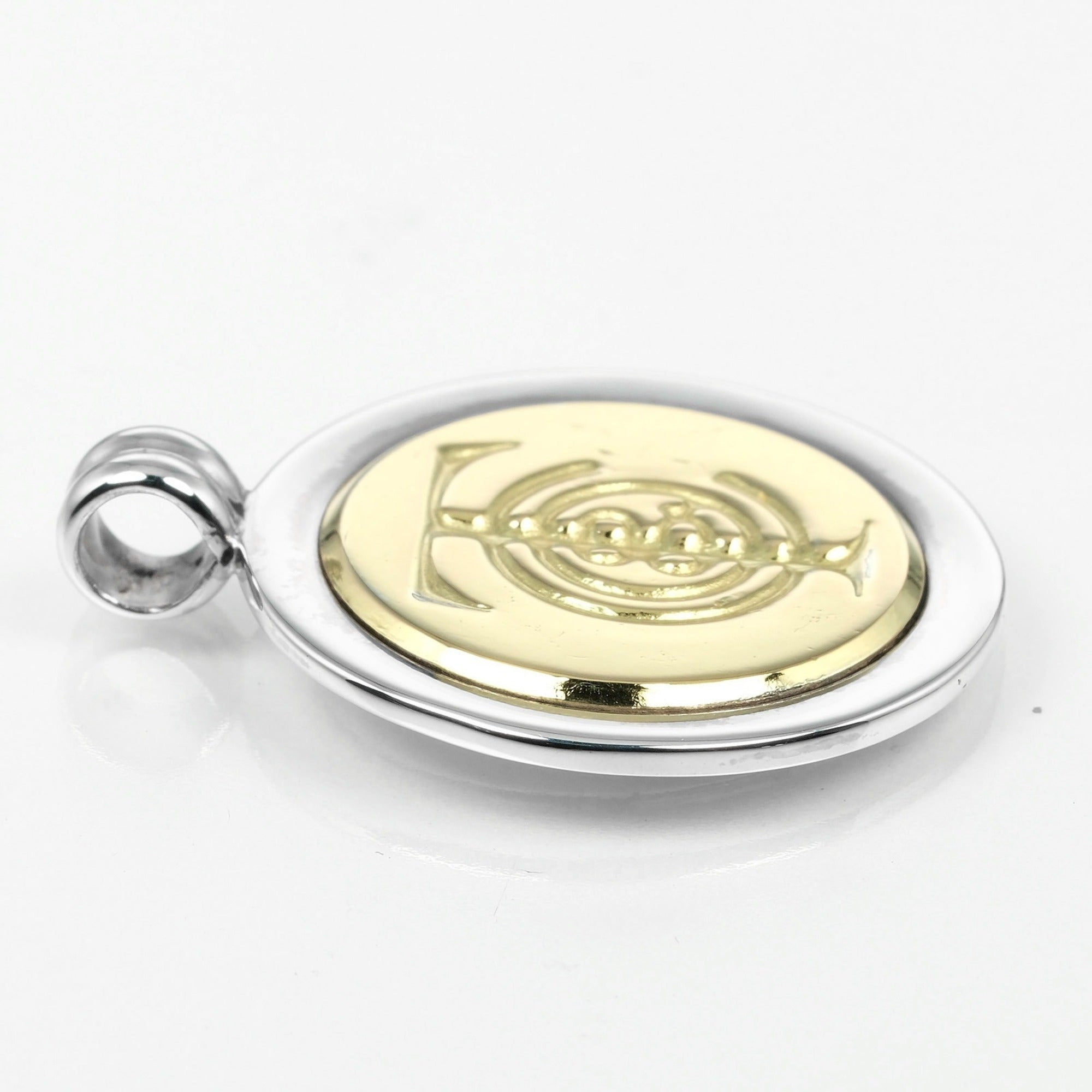 Pendant Necklace Sterling Silver and 18K Yellow Gold