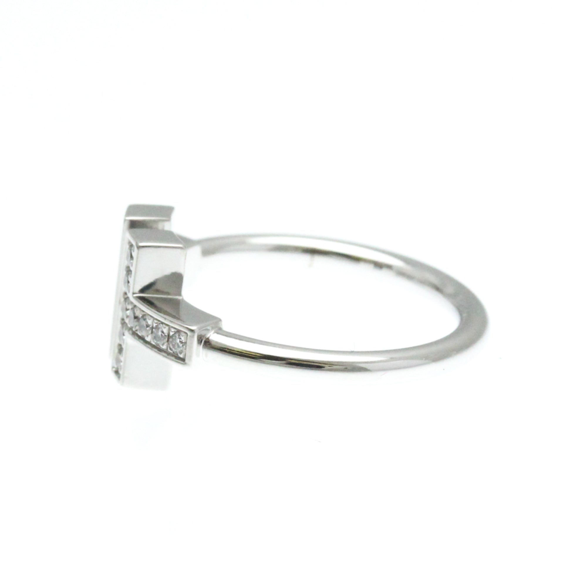 Band Ring 18K White Gold with Diamond and Turquoise