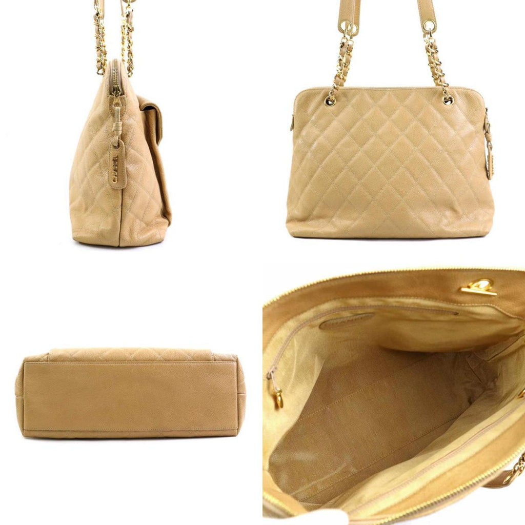 Vintage Front Pocket Shoulder Bag Quilted Lambskin Large