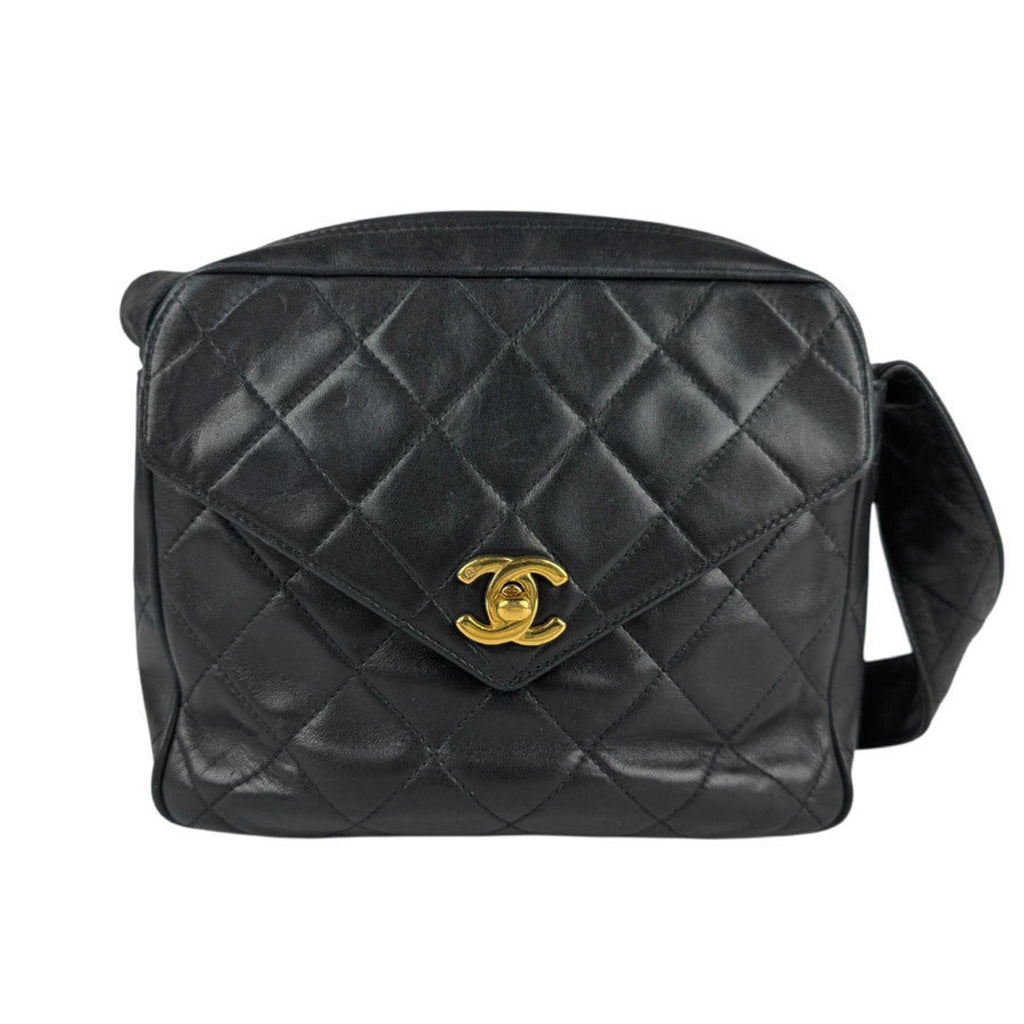 Vintage Front Pocket Camera Bag Quilted Lambskin Small