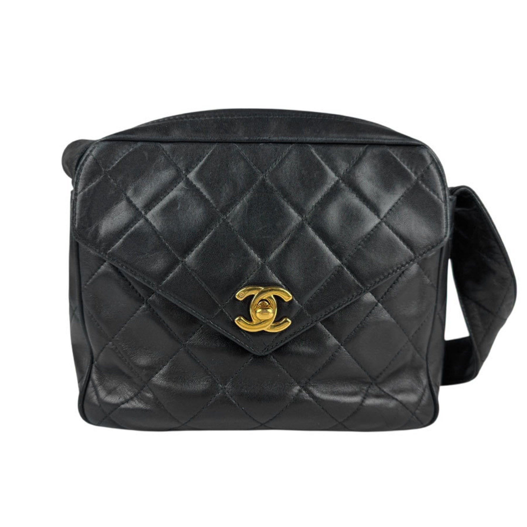 Vintage Front Pocket Camera Bag Quilted Lambskin Small