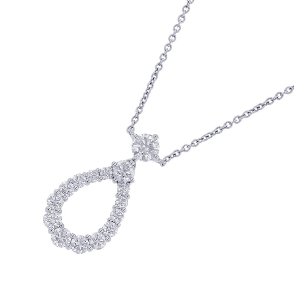 Pendant Necklace Platinum with 15 Extra Large Diamonds
