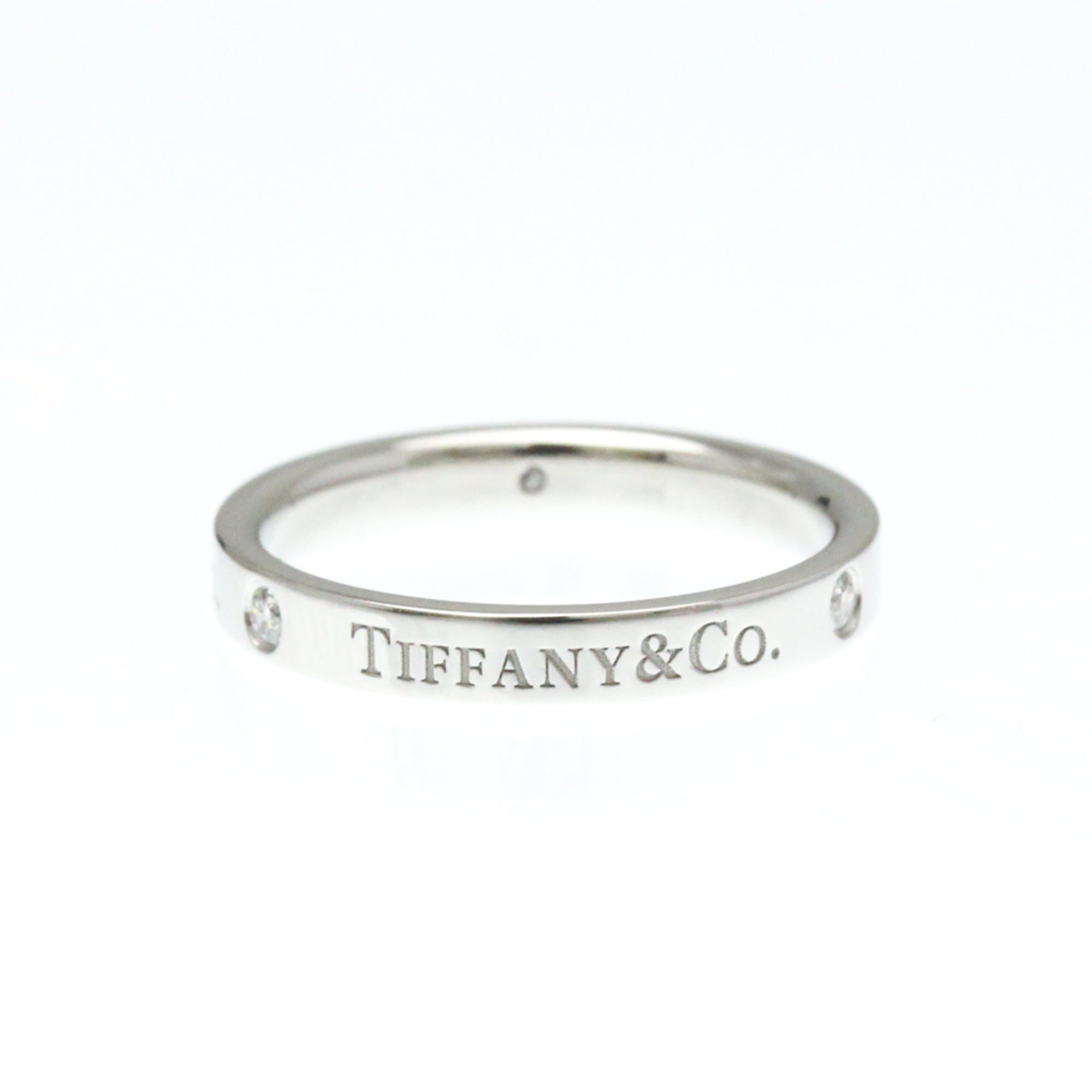Flat Band Ring Platinum with Diamond