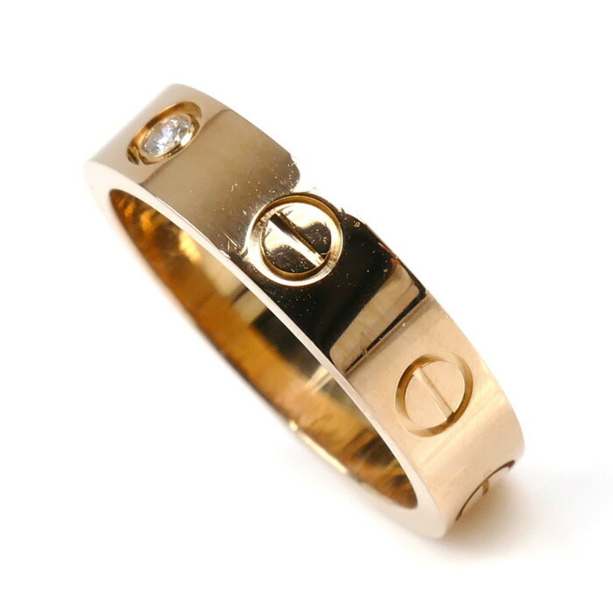 Love Ring 18K Rose Gold Mini with Diamond