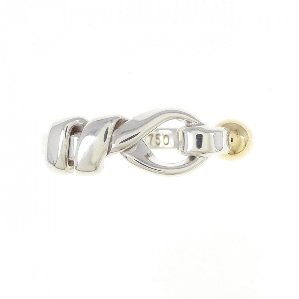 Flatwire Love Knot Ring Sterling Silver and 18K Yellow Gold