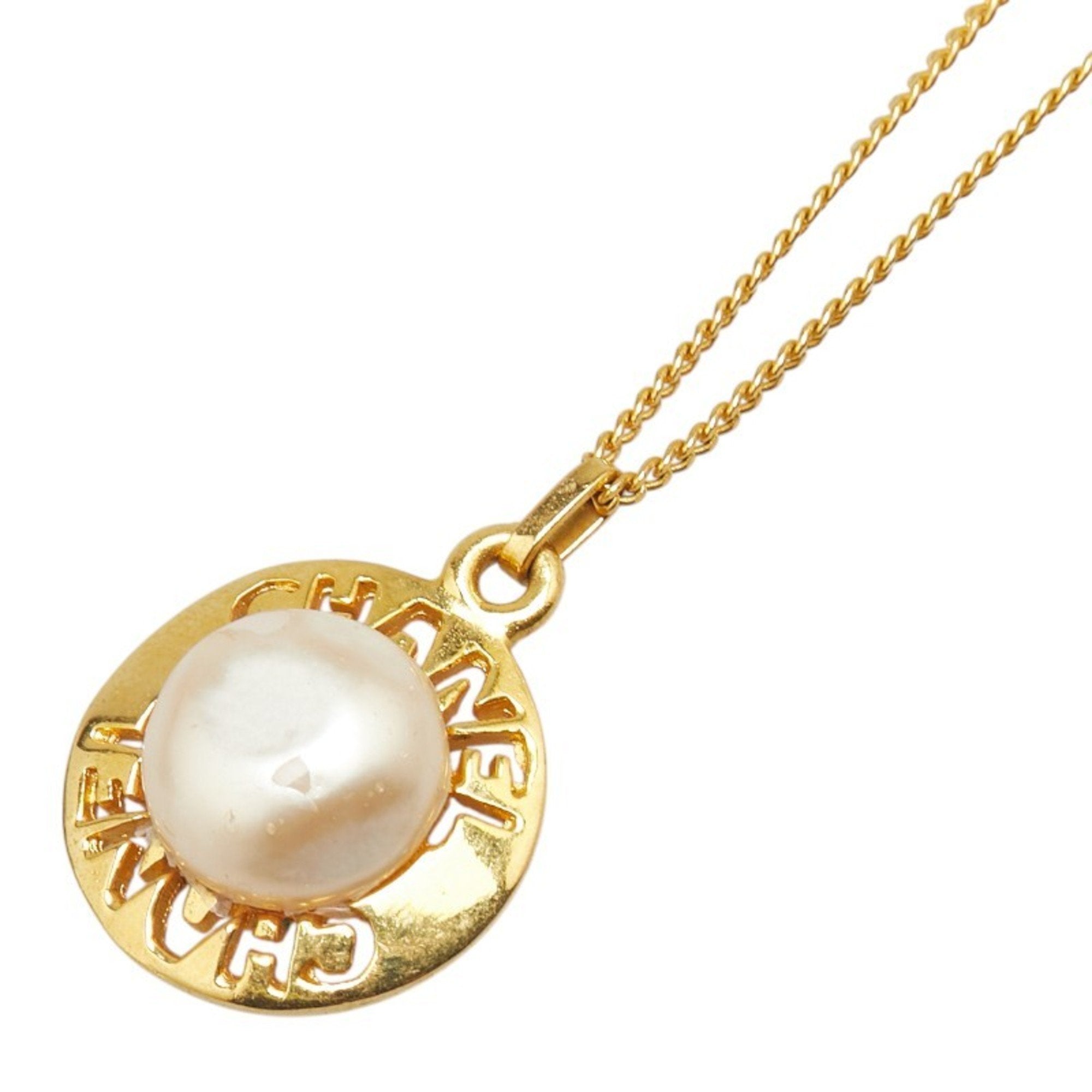 Pendant Necklace Metal with Pearl