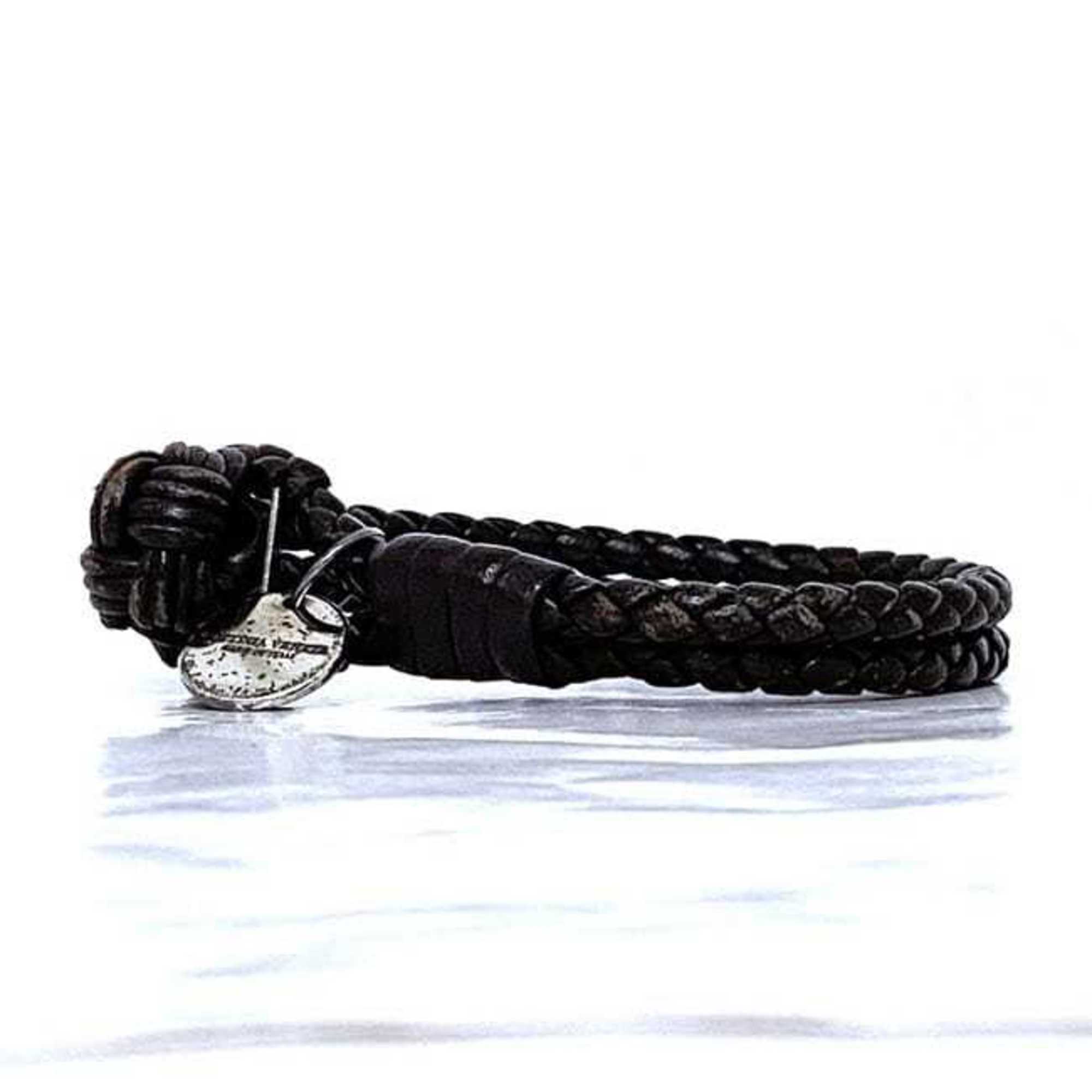 Intrecciato Bracelet Leather Brown