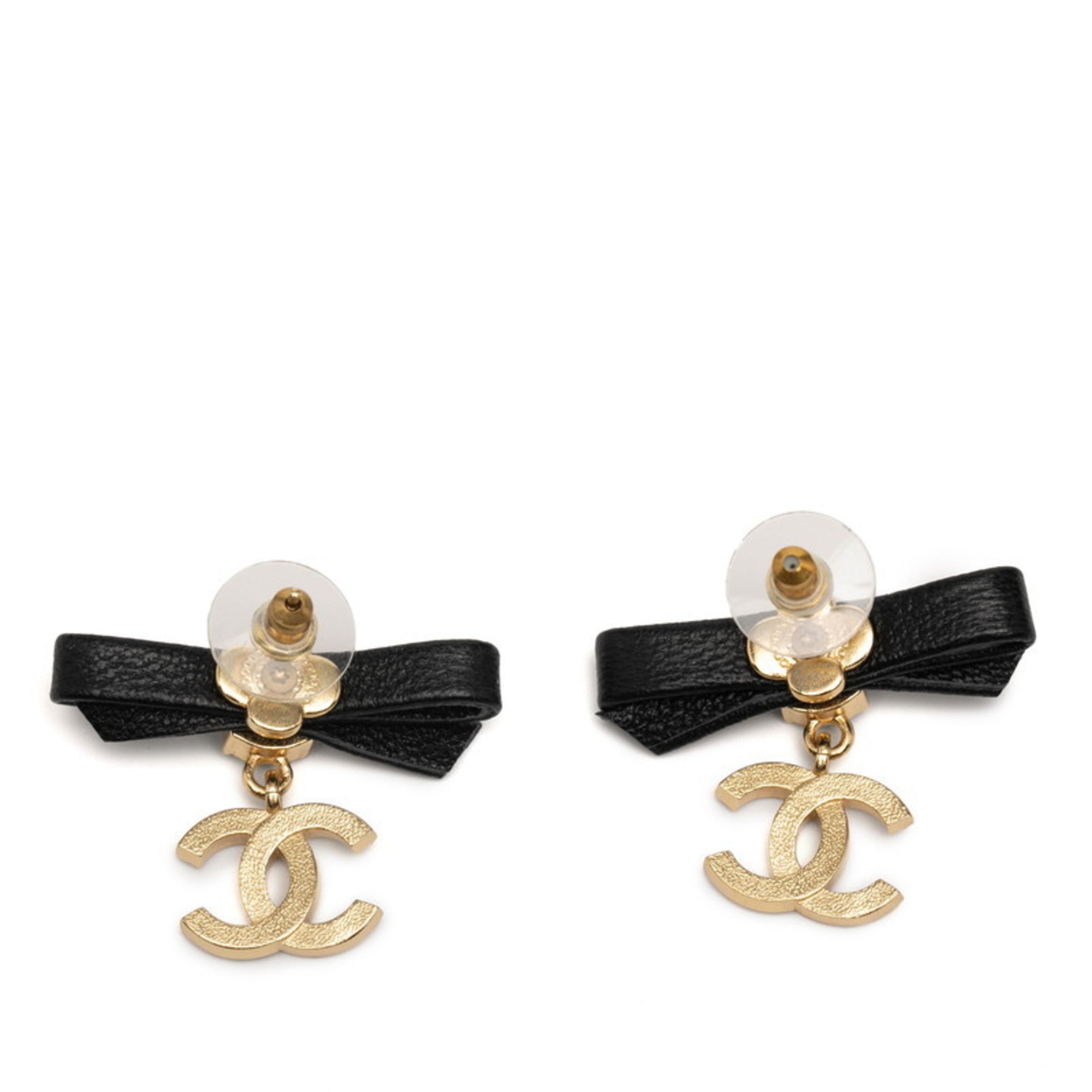 CC Logo Stud Earrings Gold-Tone Metal