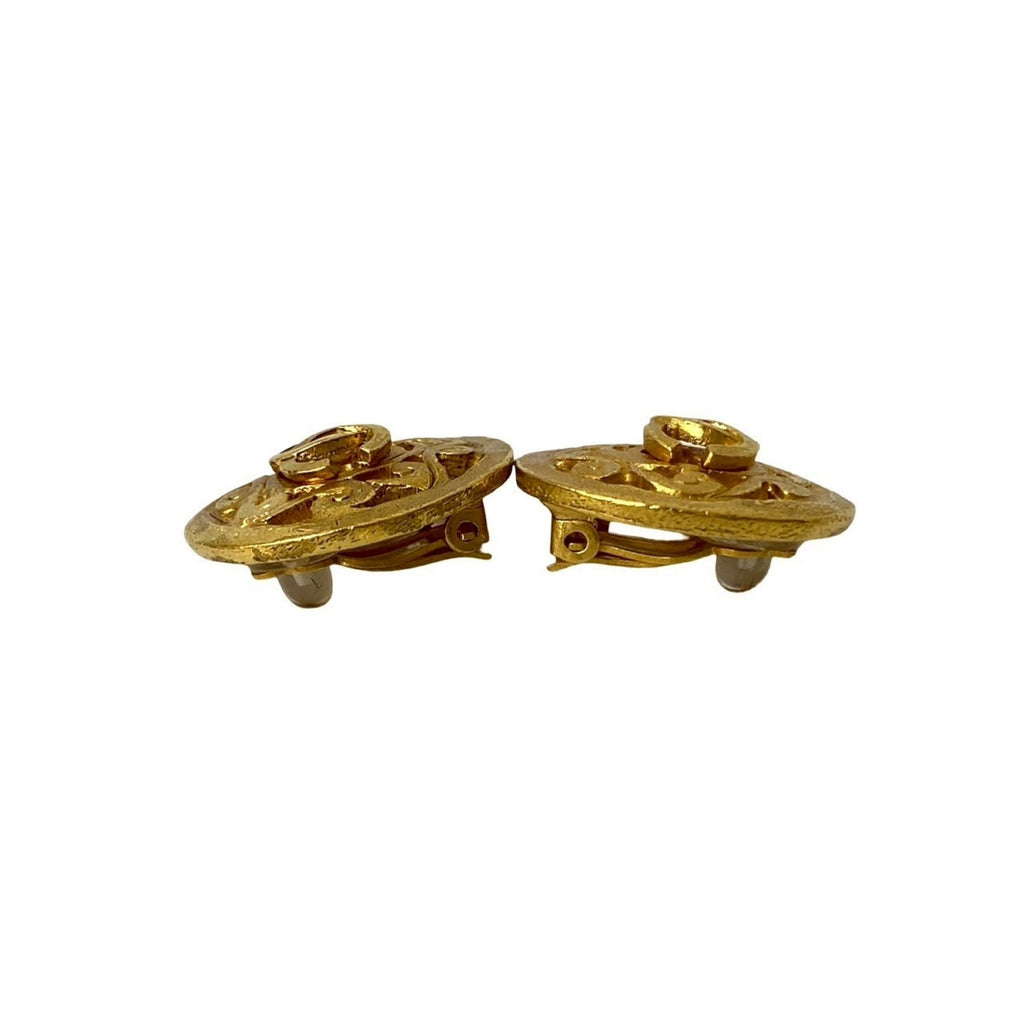CC Logo Earrings Metal Gold-Tone Metal