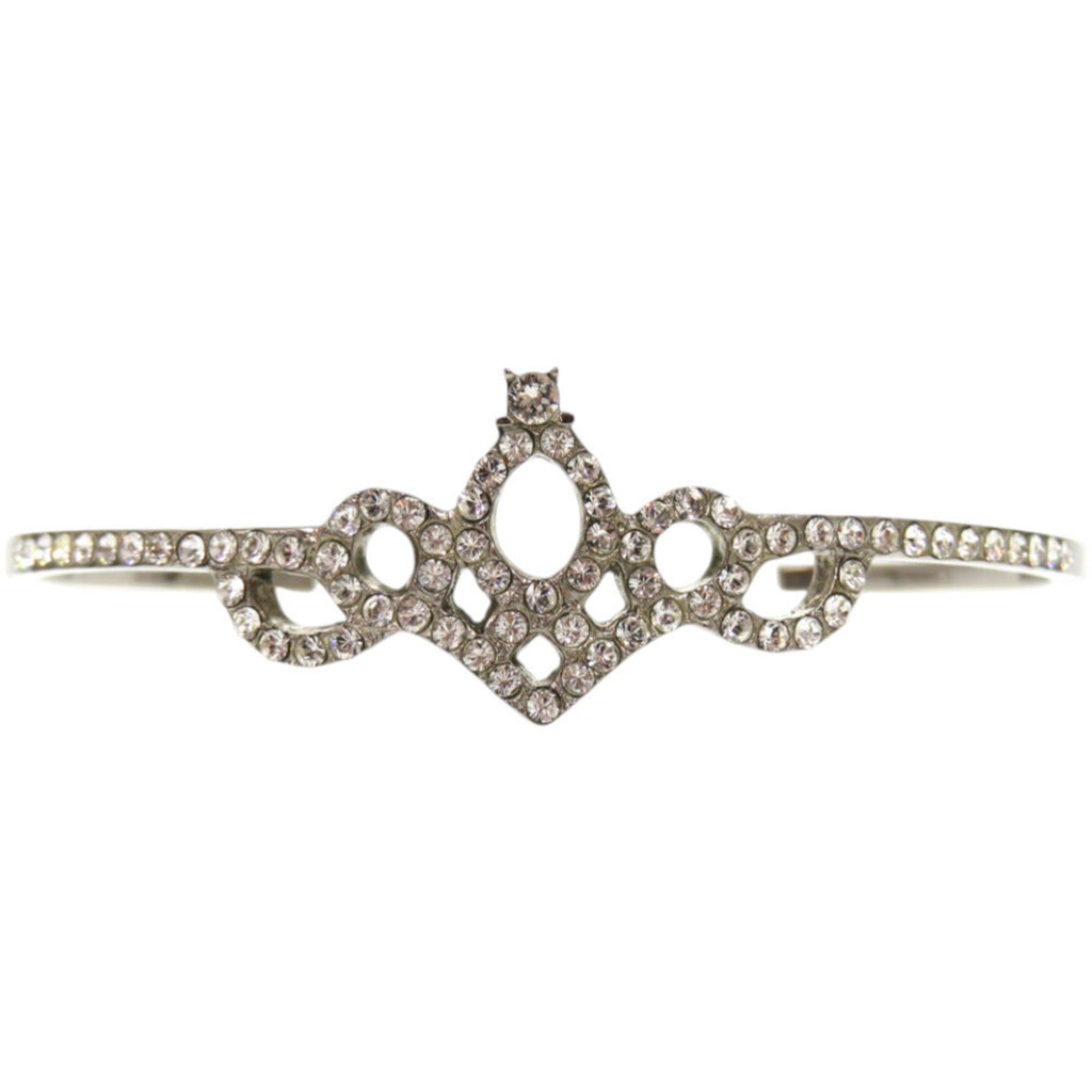 Cuff Bracelet Metal Silver with Crystal