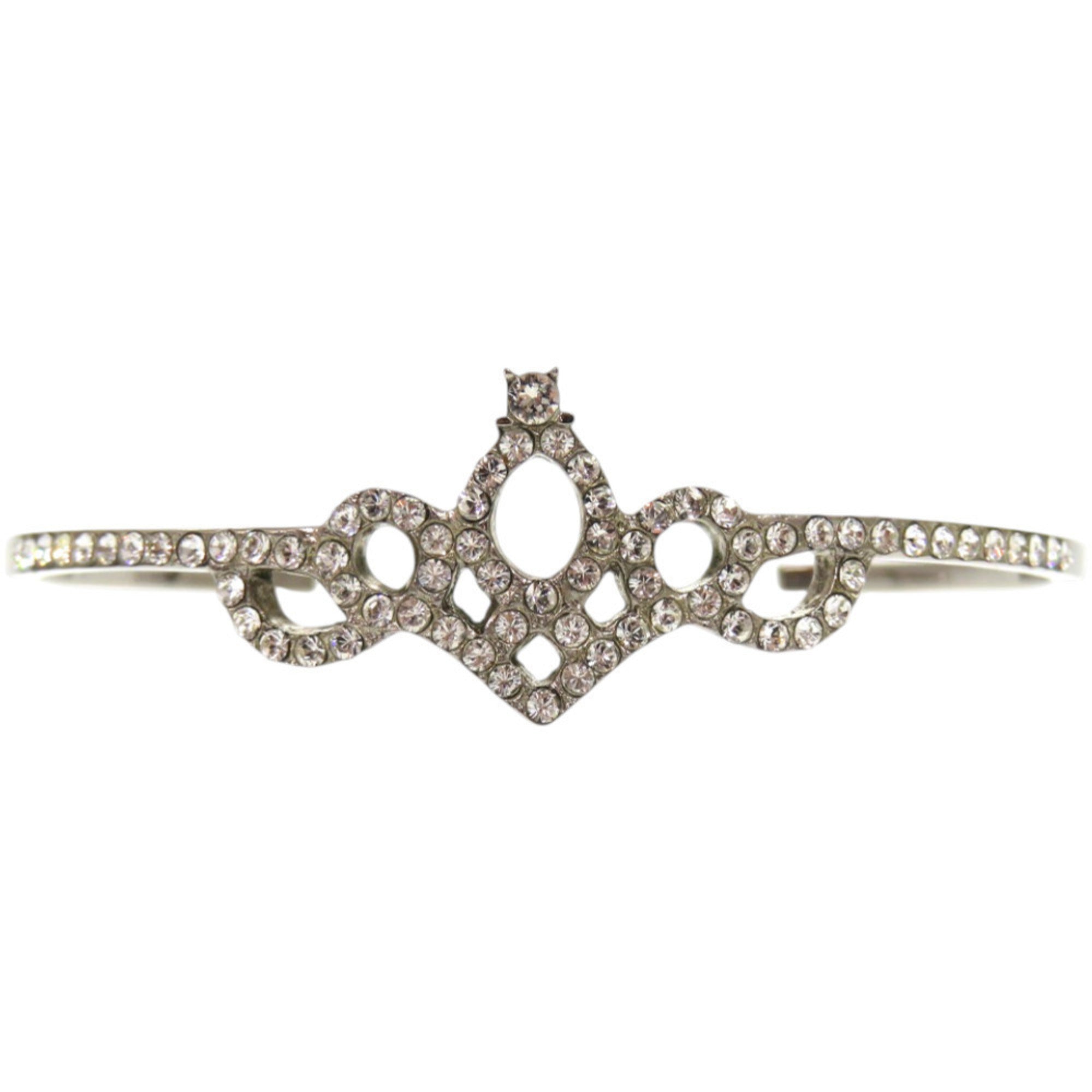Cuff Bracelet Metal Silver with Crystal