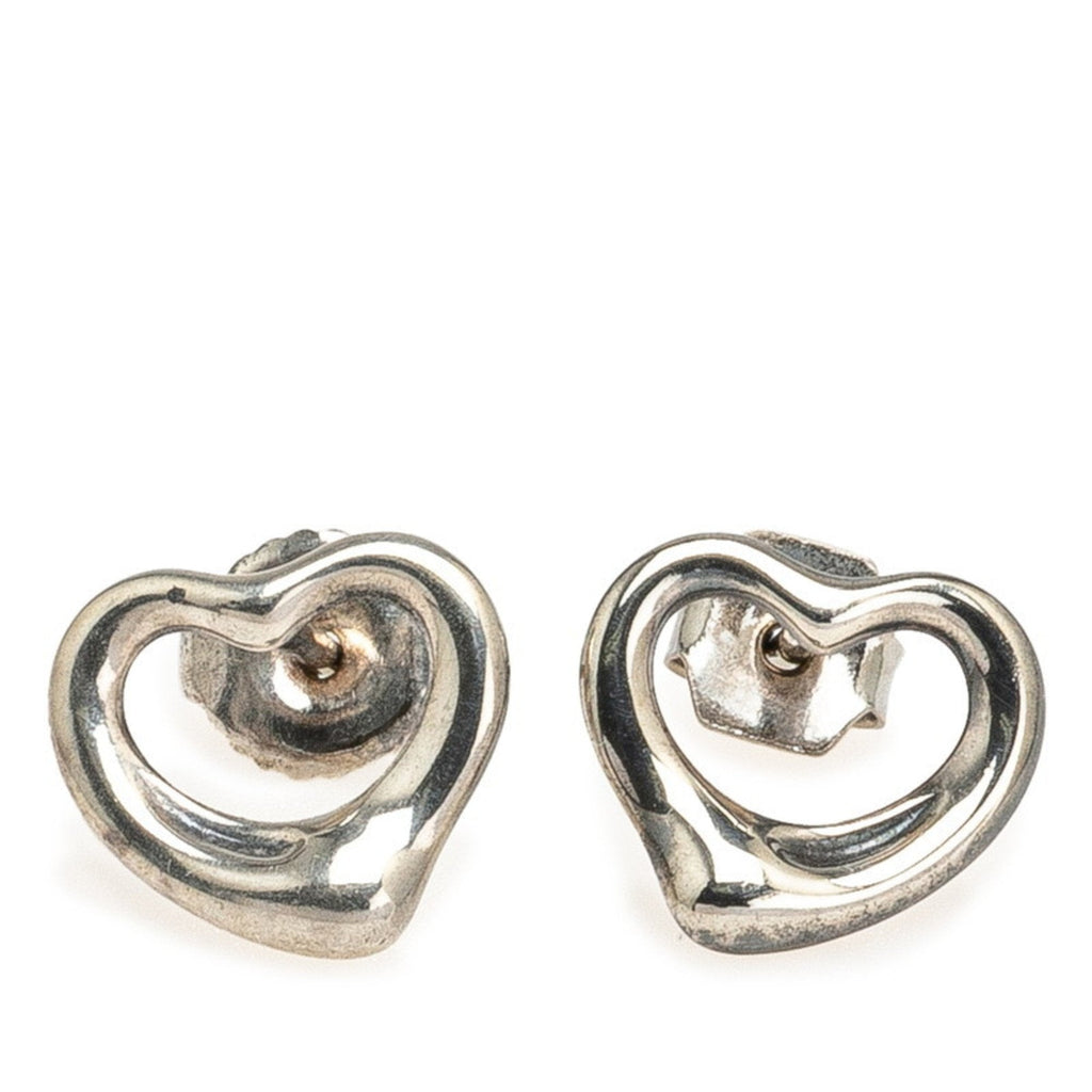 Open Heart Earrings Sterling Silver 10.5mm Sterling Silver