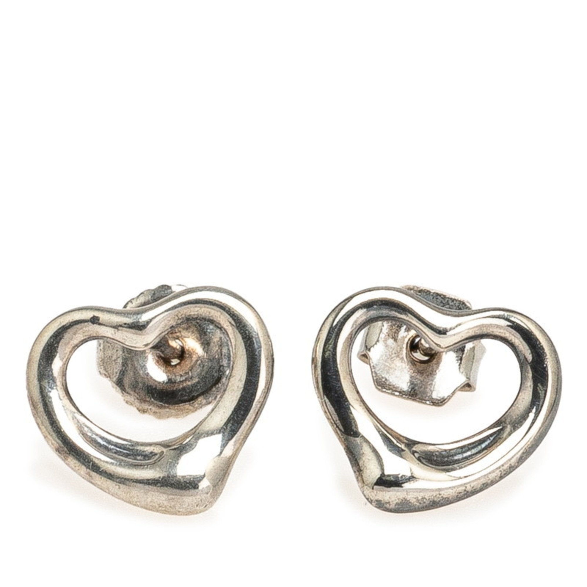 Open Heart Earrings Sterling Silver 10.5mm Sterling Silver