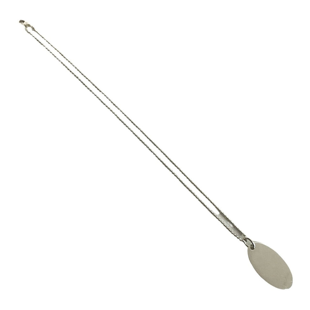 Oval Tag Pendant Necklace Sterling Silver