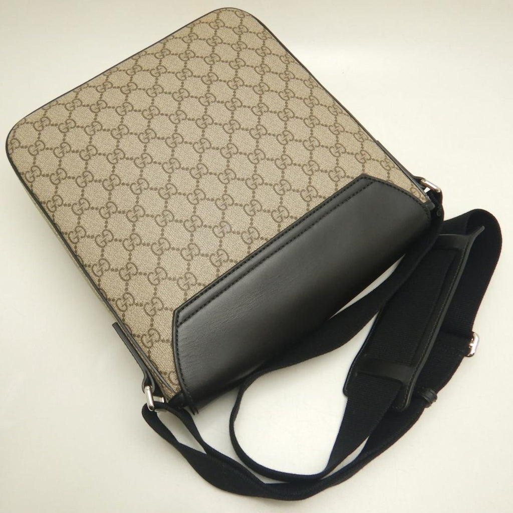 Buckle Flap Messenger Bag GG Coated Canvas with Leather Medium