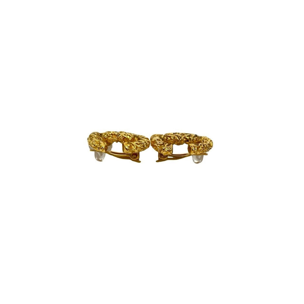 CC Logo Clip-On Earrings Metal Gold-Tone Metal
