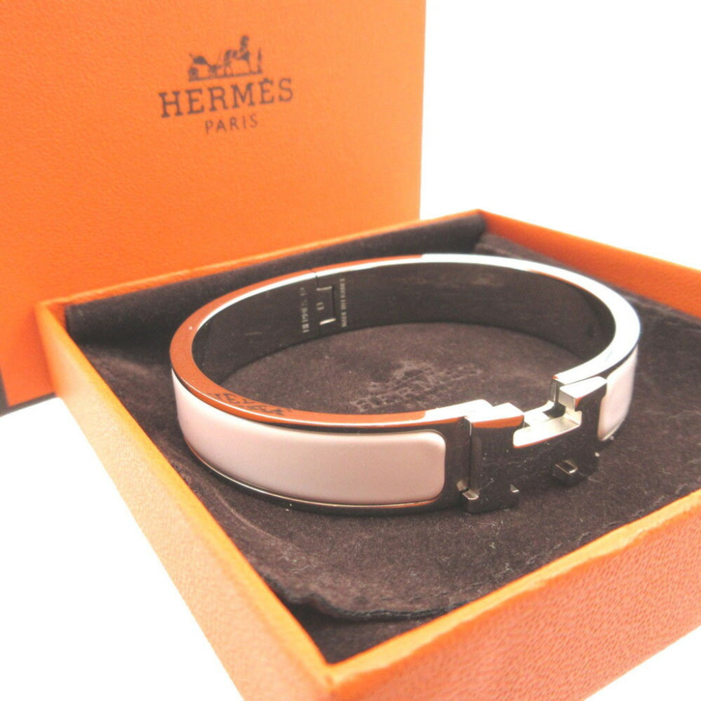 Click Clack H Bracelet Metal Silver White