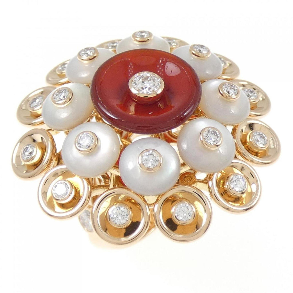 Bouton d'Or Ring Rose Gold with Carnelian and Diamond