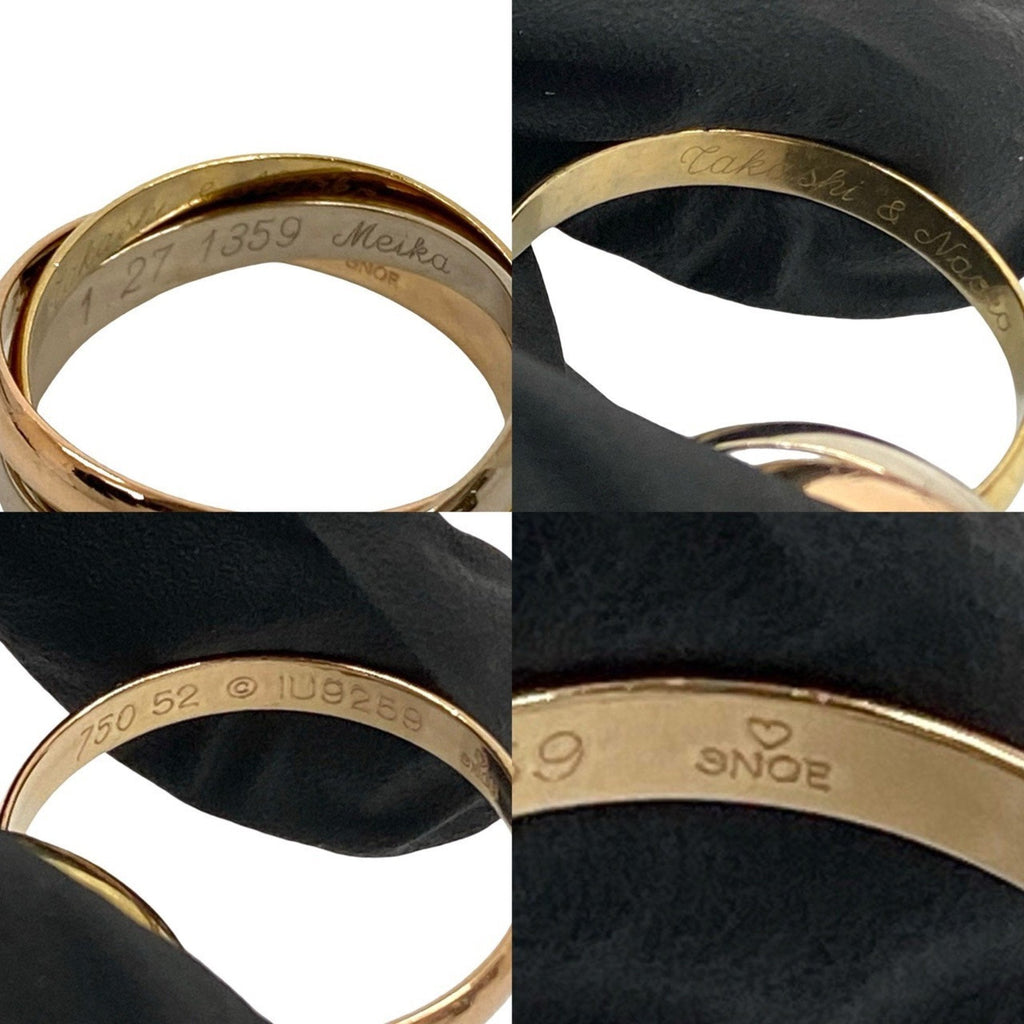 Vendome Louis Cartier Band Ring 18K Tricolor Gold