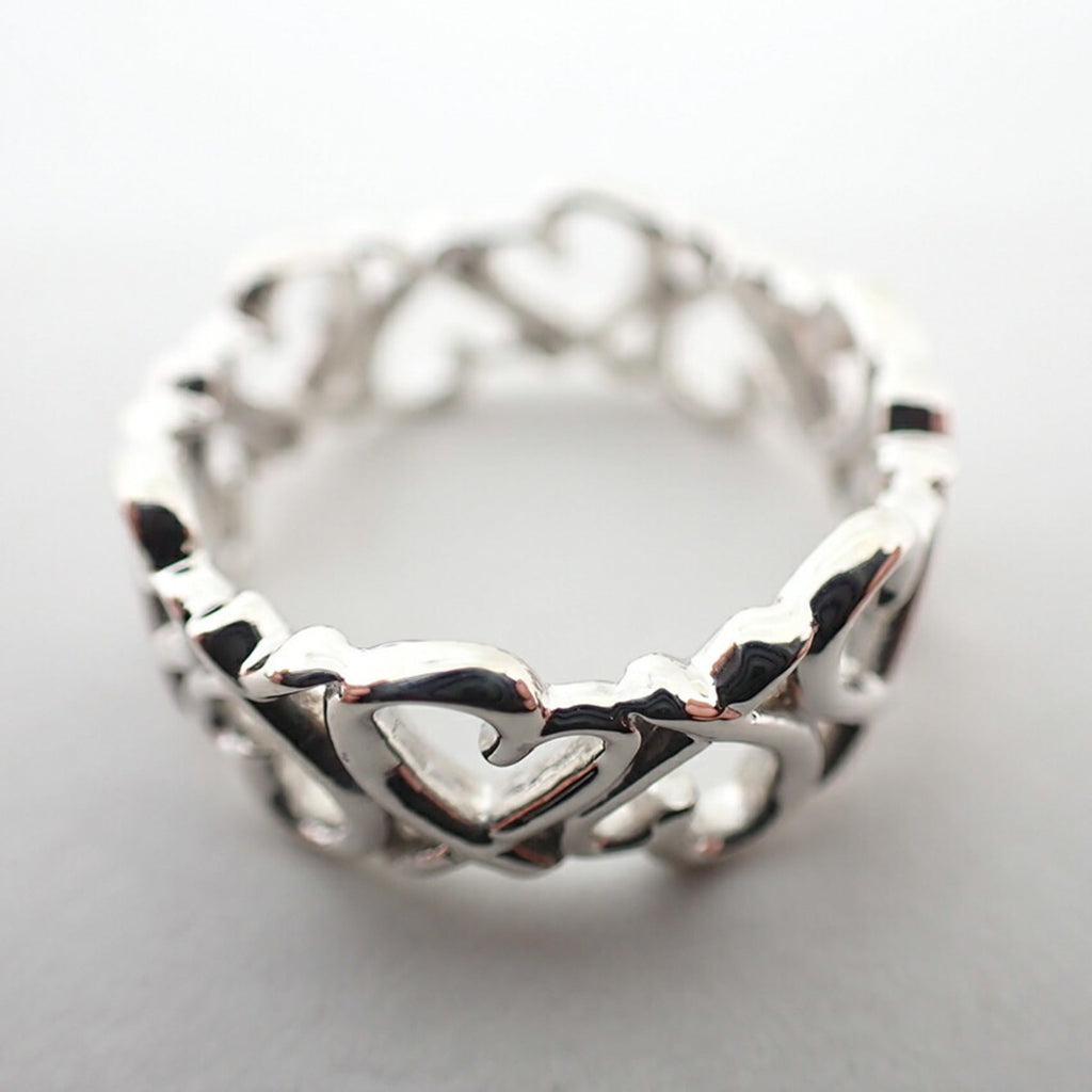 Loving Heart Eternity Ring Sterling Silver