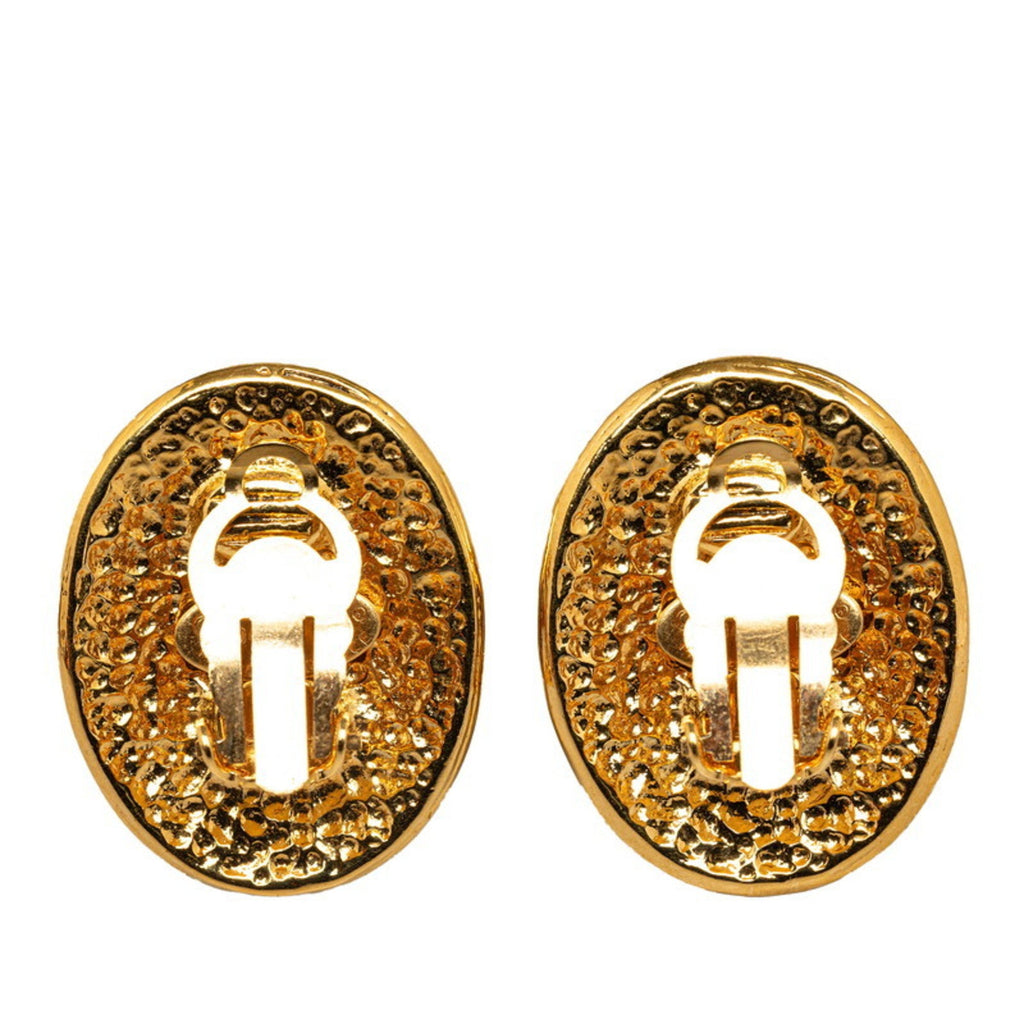 CC Logo Clip-On Earrings Metal Gold-Tone Metal