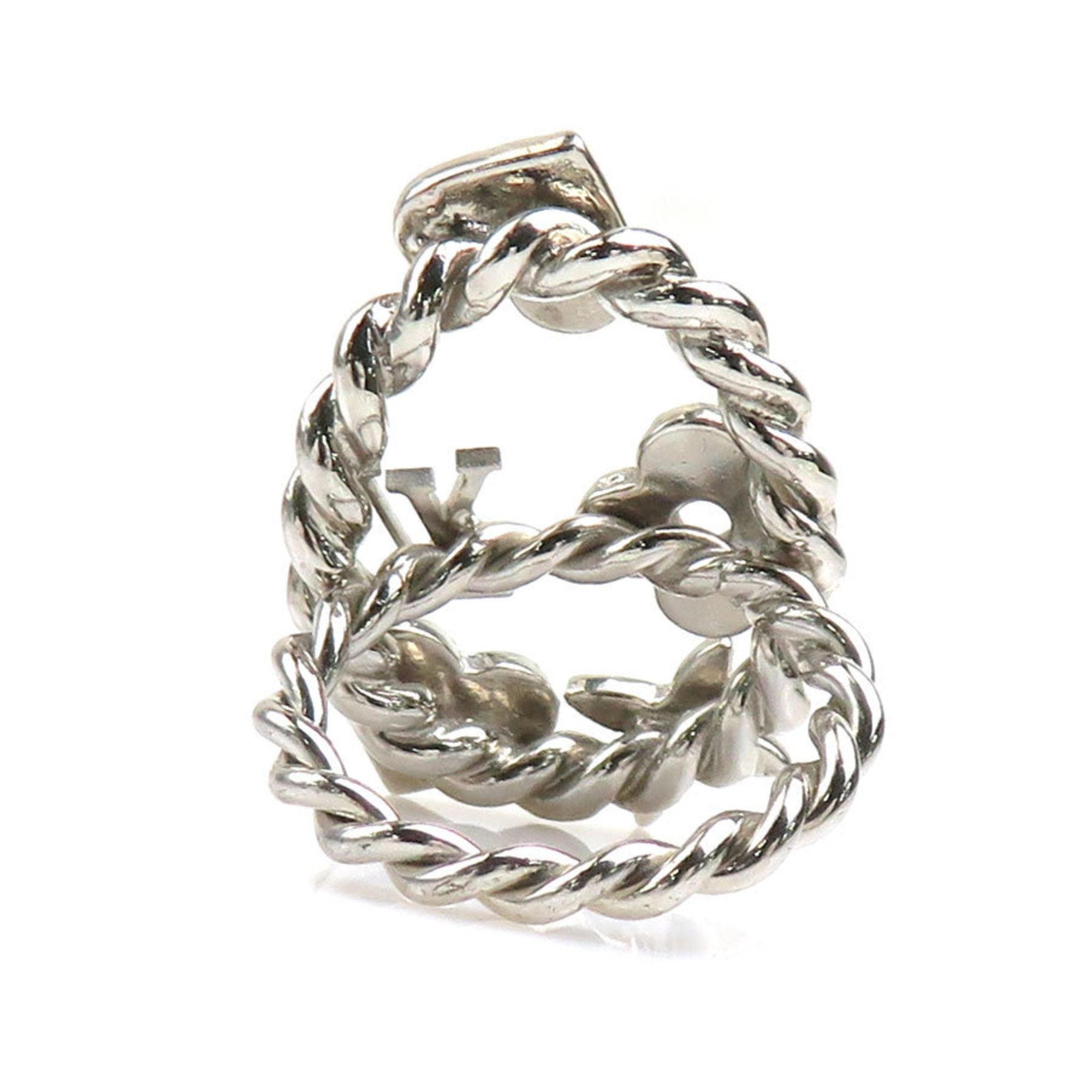 Sweet Monogram Ring Enamel and Metal Off-White Silver