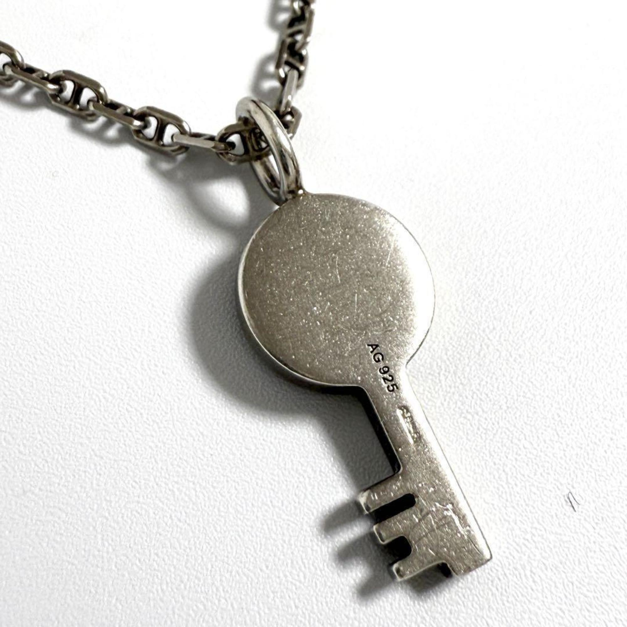 Crest Key Pendant Necklace Sterling Silver