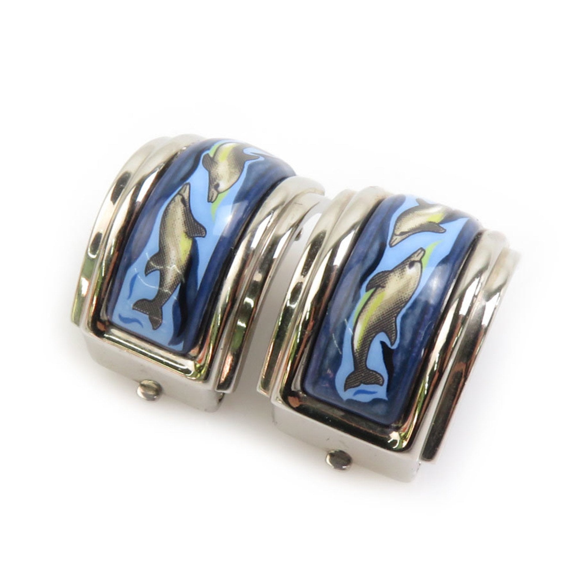 Clip-On Earrings Enamel and Metal