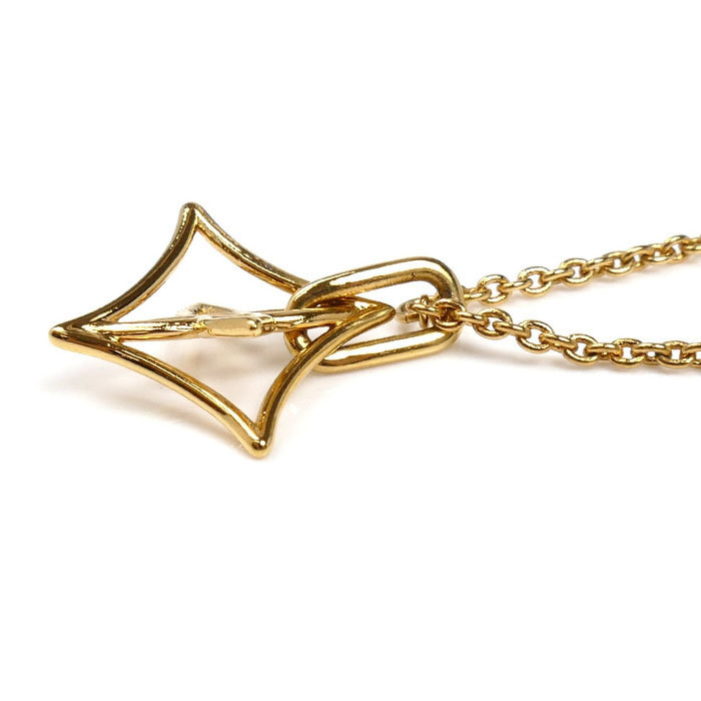 Monogram Twiggy Pointed Flower Pendant Necklace Metal Gold