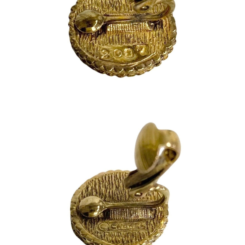 CC Logo Clip-On Earrings Metal Gold-Tone Metal