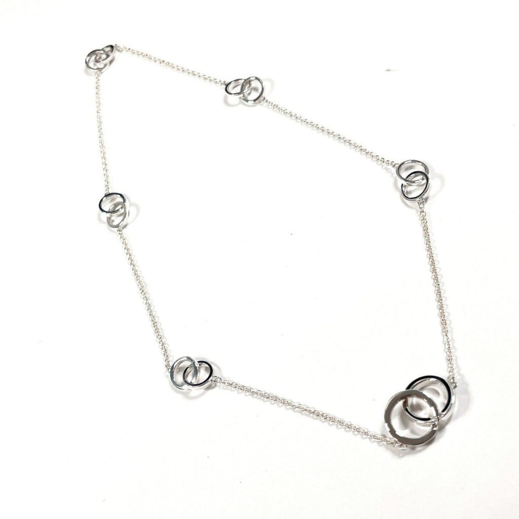 1837 Interlocking Multi Circle Pendant Necklace Sterling Silver