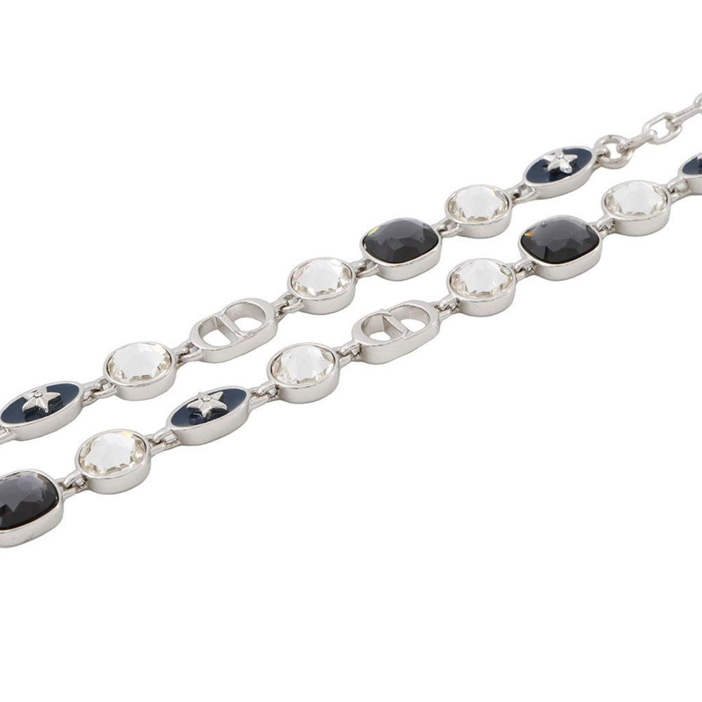 Pendant Necklace Metal Silver with Color Stone