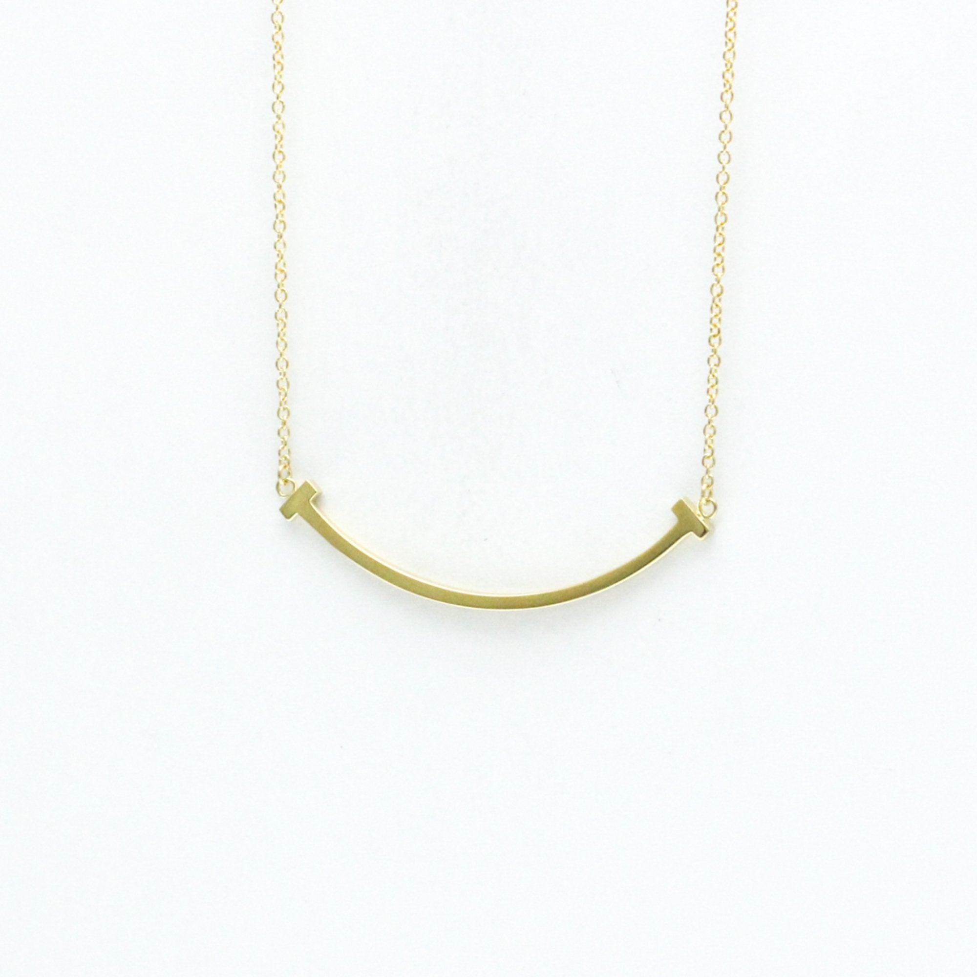 T Smile Pendant Necklace 18K Yellow Gold
